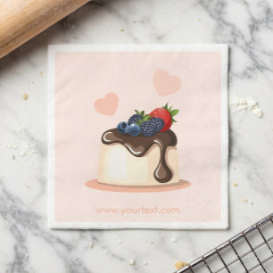 Serviette en papier avec illustration de dessert a