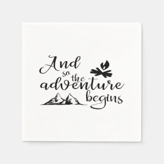 Serviette En Papier Aventure commence papier Napkin