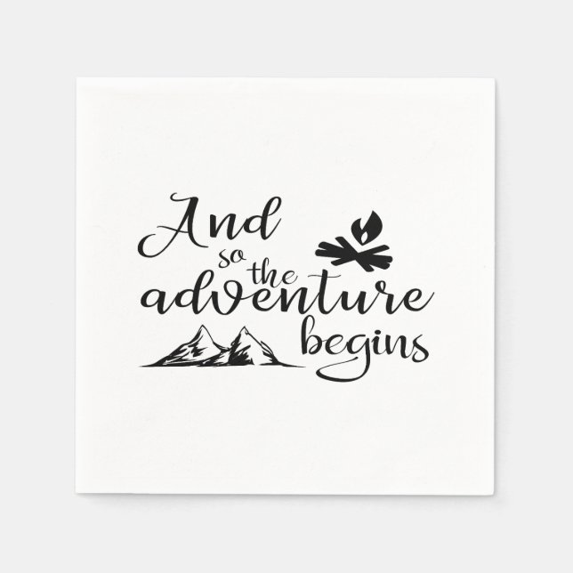 Serviette En Papier Aventure commence papier Napkin (Devant)
