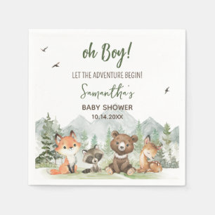 Serviette En Papier Aventure Commencer le Baby shower des animaux des