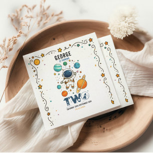 Serviette En Papier Aventure spatiale 2e anniversaire Fête dans l'es