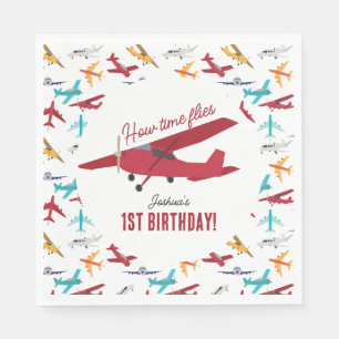 Serviette En Papier Avion Enfants 1er anniversaire Fête heure vols