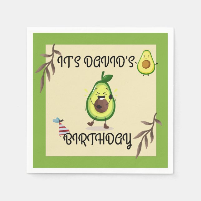 Serviette En Papier "Avo-Celebrate ! Anniversaire Bash" Napkin (Devant)