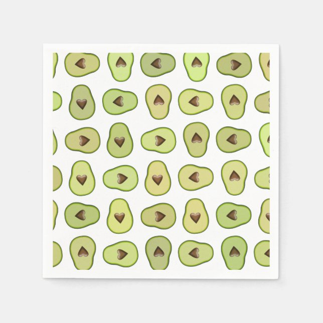 Serviette En Papier Avocado Heart Fruit Baby shower alimentaire tendan (Devant)