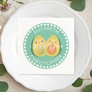 Serviette En Papier Avocados Whimsical Moderne Sympa Soirée de Mariage