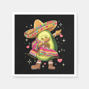Serviette En Papier Avocat qui Dabbing Cinco De Mayo Drôle Poncho Mexi