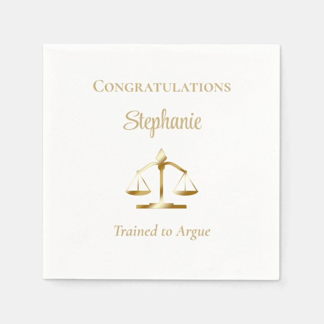 Serviette En Papier Avocat | Scales juridiques du procureur formé à Ar (Devant)