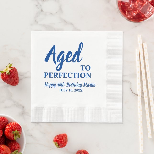 Serviette En Papier Avoir atteint la perfection 50e Anniversaire servi (En situation)
