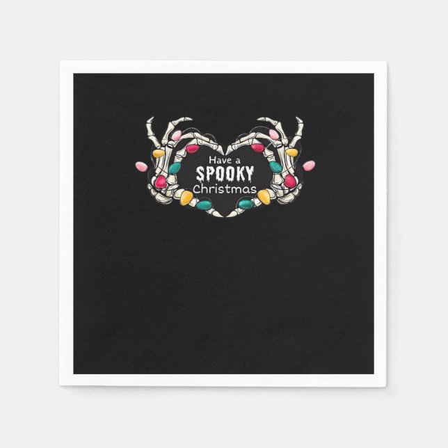 Serviette En Papier Ayez Un Classique De Noël Éffrayant - Skeleton Mai (Devant)