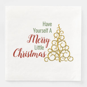 Serviette En Papier Ayez Une Joyeuse Petite Napkine De Noël
