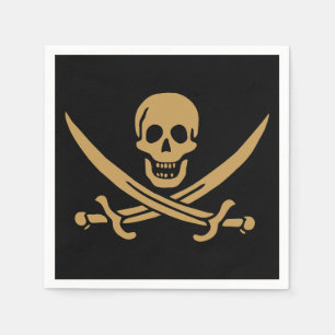 Serviette En Papier Aztec Gold Crâne et cutlass Pirate Calico Jack