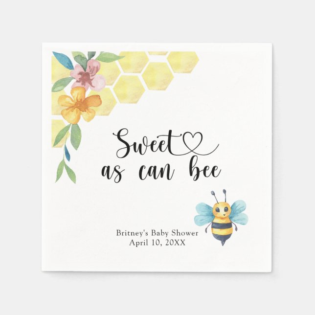 Serviette En Papier Baby Bee - doux comme peut être (Devant)