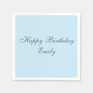Serviette En Papier Baby Blue Minimalist Birthday Party Napkins
