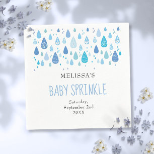 Serviette En Papier Baby Blue Raindrops Baby Boy Sprinkle Douche