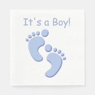 Serviette En Papier Baby Boy Little Feet Baby shower Napkin