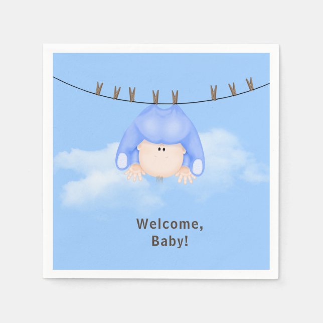 Serviette En Papier Baby Boy sur Clothesline (Devant)