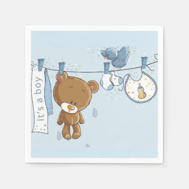 Serviette En Papier Baby Boy Teddy Bear (Devant)