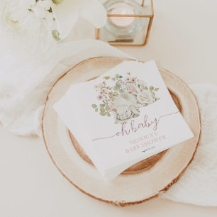 Serviette En Papier Baby Bunny C'est une fille Fleur sauvage