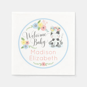 Serviette En Papier Baby Cow Floral Calf Welcome Baby shower Party
