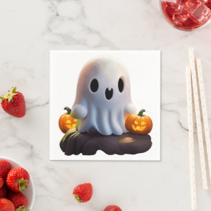 Serviette En Papier Baby Ghost Déplaisant mignon caractère Halloween