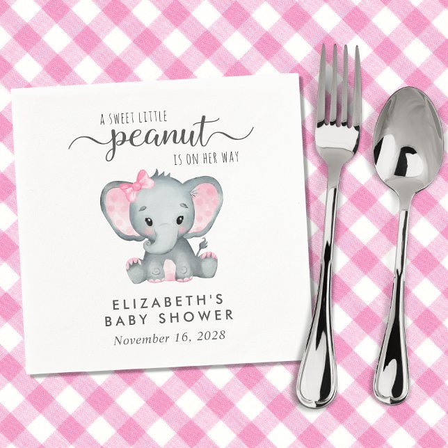Serviette En Papier Baby Girl Douche Eléphant mignon (Créateur téléchargé)