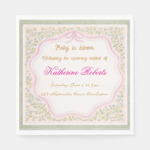 Serviette En Papier Baby in Bloom Baby Shower, Élégant design floral