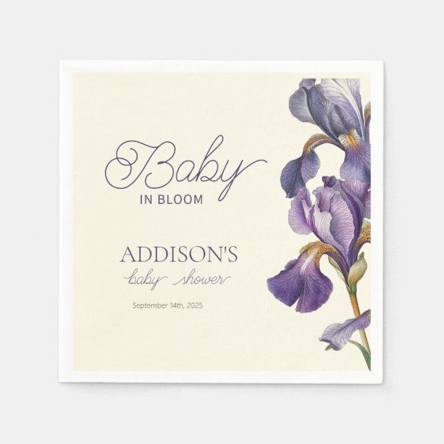 Serviette En Papier Baby In Bloom Baby shower Printemps été fleuri (Devant)