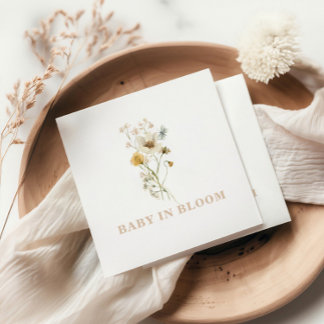 Serviette En Papier Baby in Bloom Fleur sauvage Élégant bébé bohème Sh