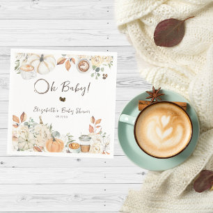 Serviette En Papier Baby is Brewing   Baby-Shower Café Automne