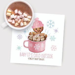 Serviette En Papier Baby It's Cold Cookies & Cocoa Girl Baby shower