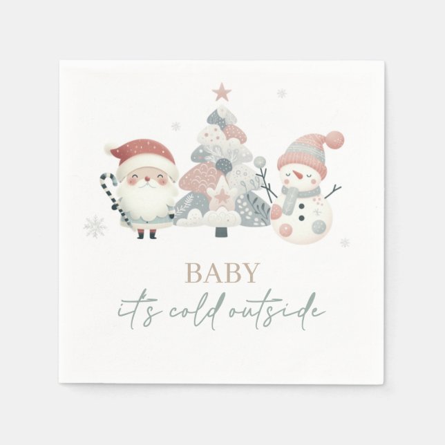 Serviette En Papier Baby Its Cold Outside Baby Shower (Devant)