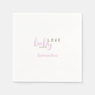 Serviette En Papier Baby Love Rose Baby Girl Douche Cocktail