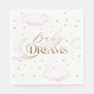Serviette En Papier Baby of our Dreams Moon and Stars Baby shower rose