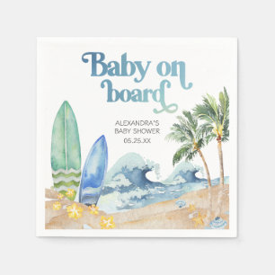 Serviette En Papier Baby on Board Baby shower de plage
