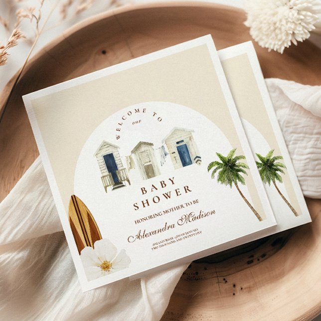 Serviette En Papier Baby on Board Baby shower de plage (Créateur téléchargé)