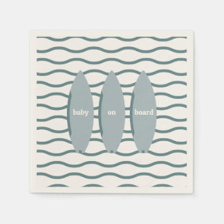 Serviette En Papier "Baby On Board" Surf Baby shower Océan Thème