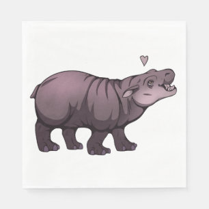 Serviette En Papier Baby Pigmy Hippo