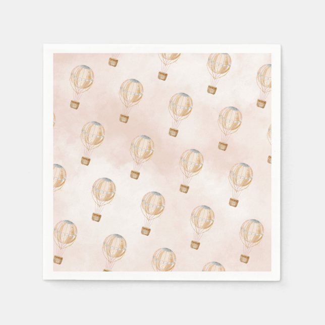 Serviette En Papier Baby shower à ballon à air chaud (Devant)