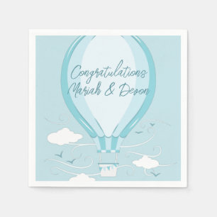 Serviette En Papier Baby shower à bulle à air chaud Blue Napkins