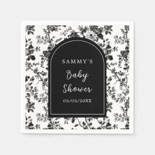 Serviette En Papier Baby Shower à la Chinoiserie Antique Noire