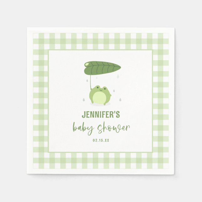 Serviette En Papier Baby shower à la grenouille (Devant)