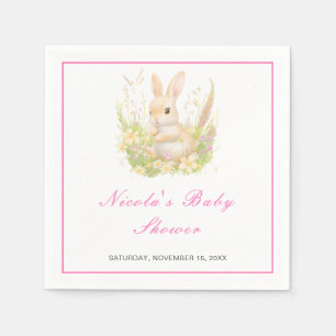 Serviette En Papier Baby shower à lapin de printemps