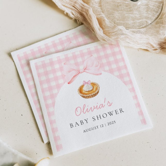 Serviette En Papier Baby shower à tarte rose (Créateur téléchargé)