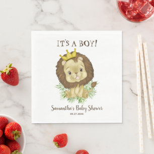 Serviette En Papier Baby shower à thème Baby shower Lion à l'aquarelle