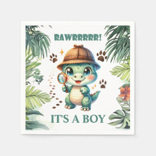 Serviette En Papier Baby shower À Thème Cute Dinosaur