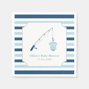 Serviette En Papier Baby shower à thème pêche moderne et mignonne