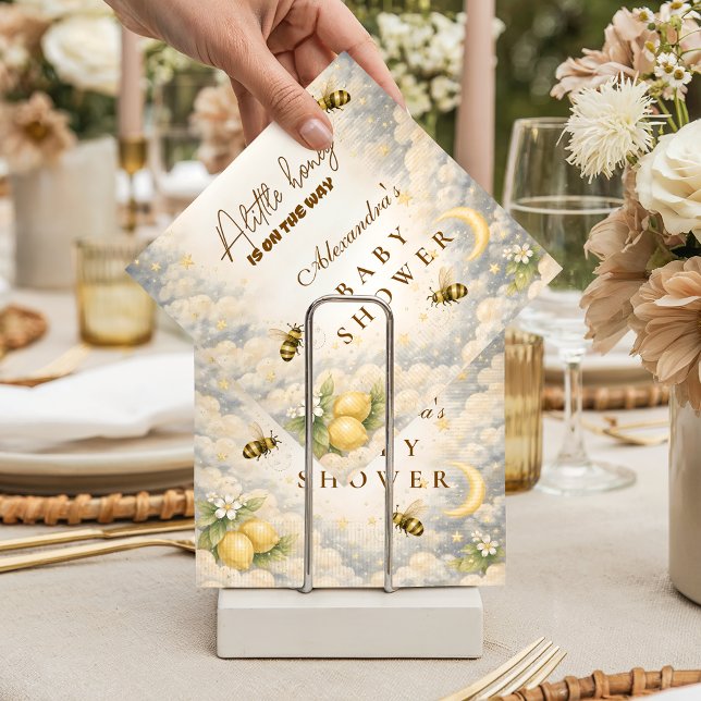 Serviette En Papier Baby Shower Abeille Céleste (Créateur téléchargé)