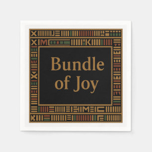 Serviette En Papier Baby shower africain Gold Kente Napkin