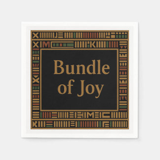Serviette En Papier Baby shower africain Gold Kente Napkin