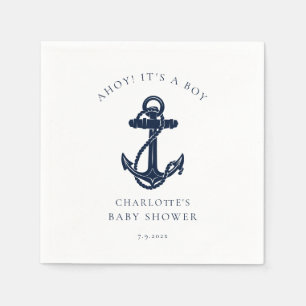 Serviette En Papier Baby shower Ancre nautique